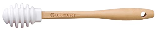 le-creuset-silicone-honey-dipper-with-wood-handle-6-5-inch-white image 6