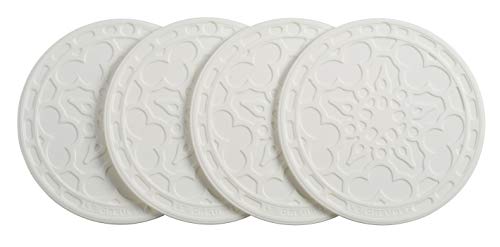 le-creuset-silicone-french-coasters-set-of-4-4-inch-white image 4
