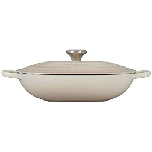 le-creuset-enameled-cast-iron-signature-oval-casserole-with-lid-3-75-qt-meringue image 6