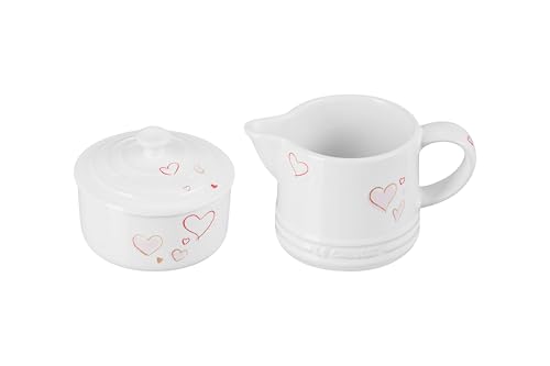 le-creuset-mon-coeur-collection-stoneware-cream-and-sugar-set-white-with-hearts image 6