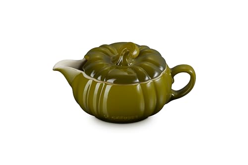 le-creuset-stoneware-pumpkin-gravy-boat-with-lid-14-oz-olive image 8
