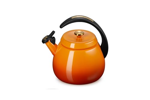 le-creuset-enamel-on-steel-cloche-kettle-2-2-qt-persimmon-with-gold-accents image 7