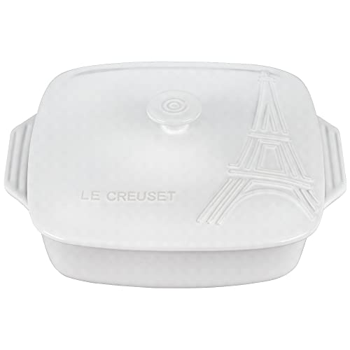 le-creuset-eiffel-tower-stoneware-covered-square-casserole-2-5-qt-9-white image 6