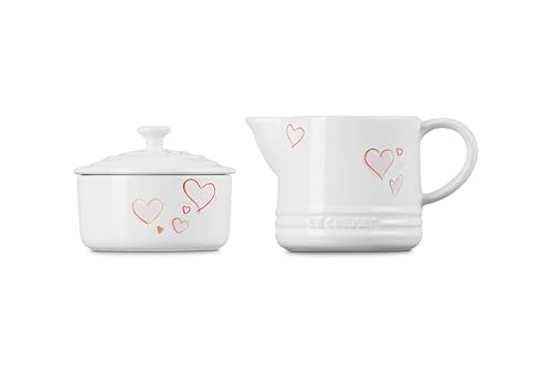 le-creuset-mon-coeur-collection-stoneware-cream-and-sugar-set-white-with-hearts image 8