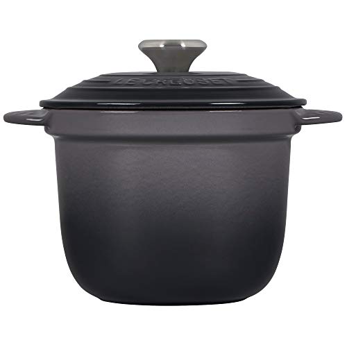le-creuset-enameled-cast-iron-rice-pot-with-lid-stoneware-insert-2-25-qt-oyster image 7