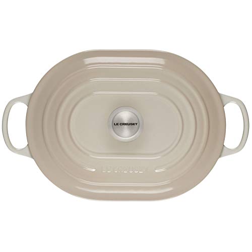 le-creuset-enameled-cast-iron-signature-oval-casserole-with-lid-3-75-qt-meringue image 7