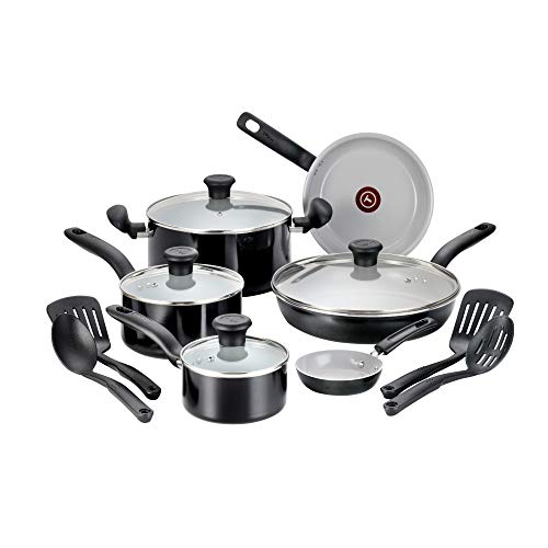 t-fal-initiatives-ceramic-nonstick-cookware-set-14-piece-black image 1
