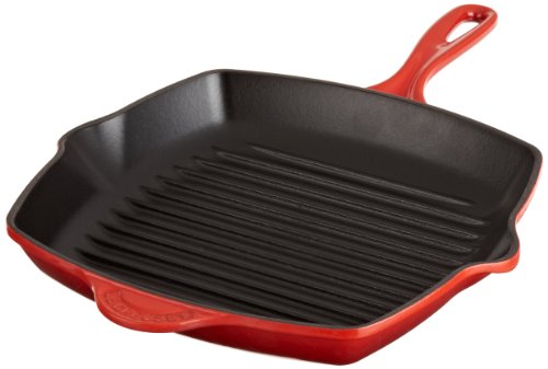 le-creuset-enameled-cast-iron-10-1-4-inch-square-skillet-grill-cerise image 5