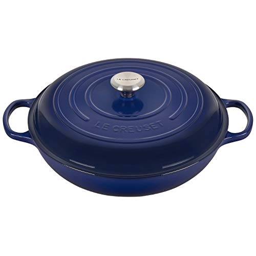 le-creuset-enameled-cast-iron-signature-braiser-5-qt-indigo image 4