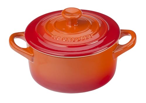 le-creuset-stoneware-set-of-4-mini-cocottes-with-cookbook-8-oz-each-flame image 6
