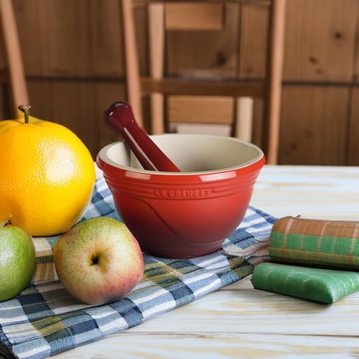 le-creuset-stoneware-mortar-and-pestle-set-10-oz-cerise image 8