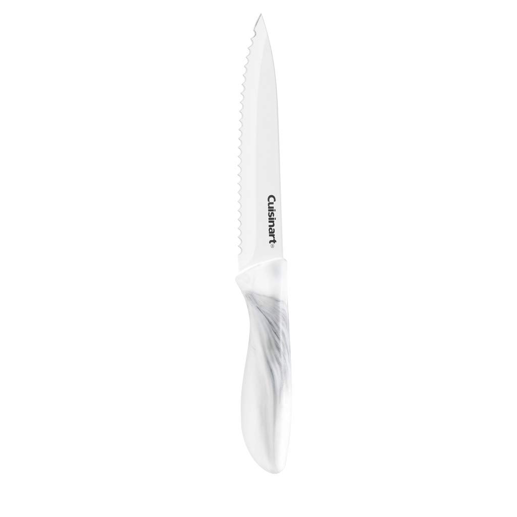 cuisinart-advantage-7-piece-faux-marble-cutting-board-knife-set-white-black image 4