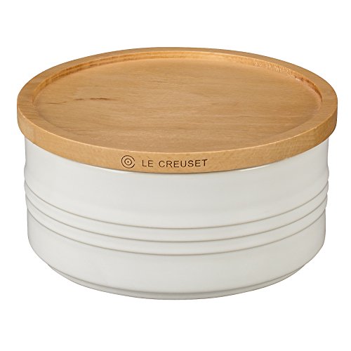 le-creuset-stoneware-canister-with-wood-lid-23-oz-white image 3