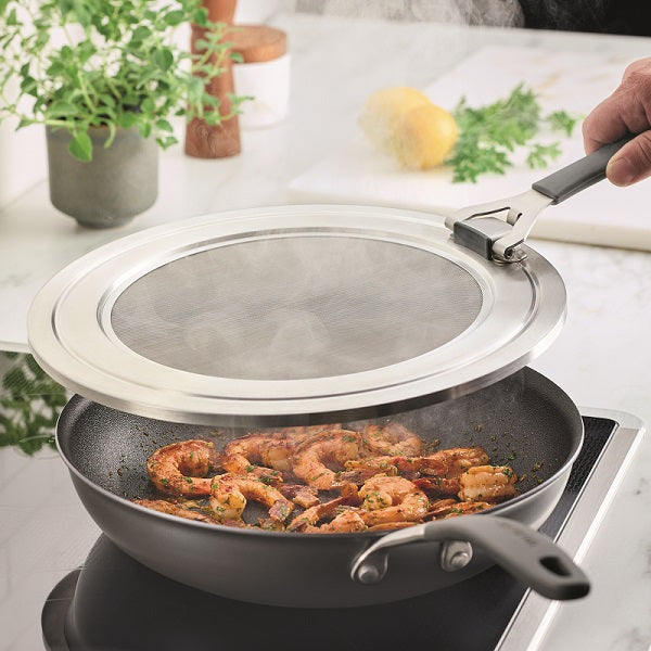 circulon-universal-stainless-steel-splatter-guard-fits-8-12-inch-pans-dishwasher image 2