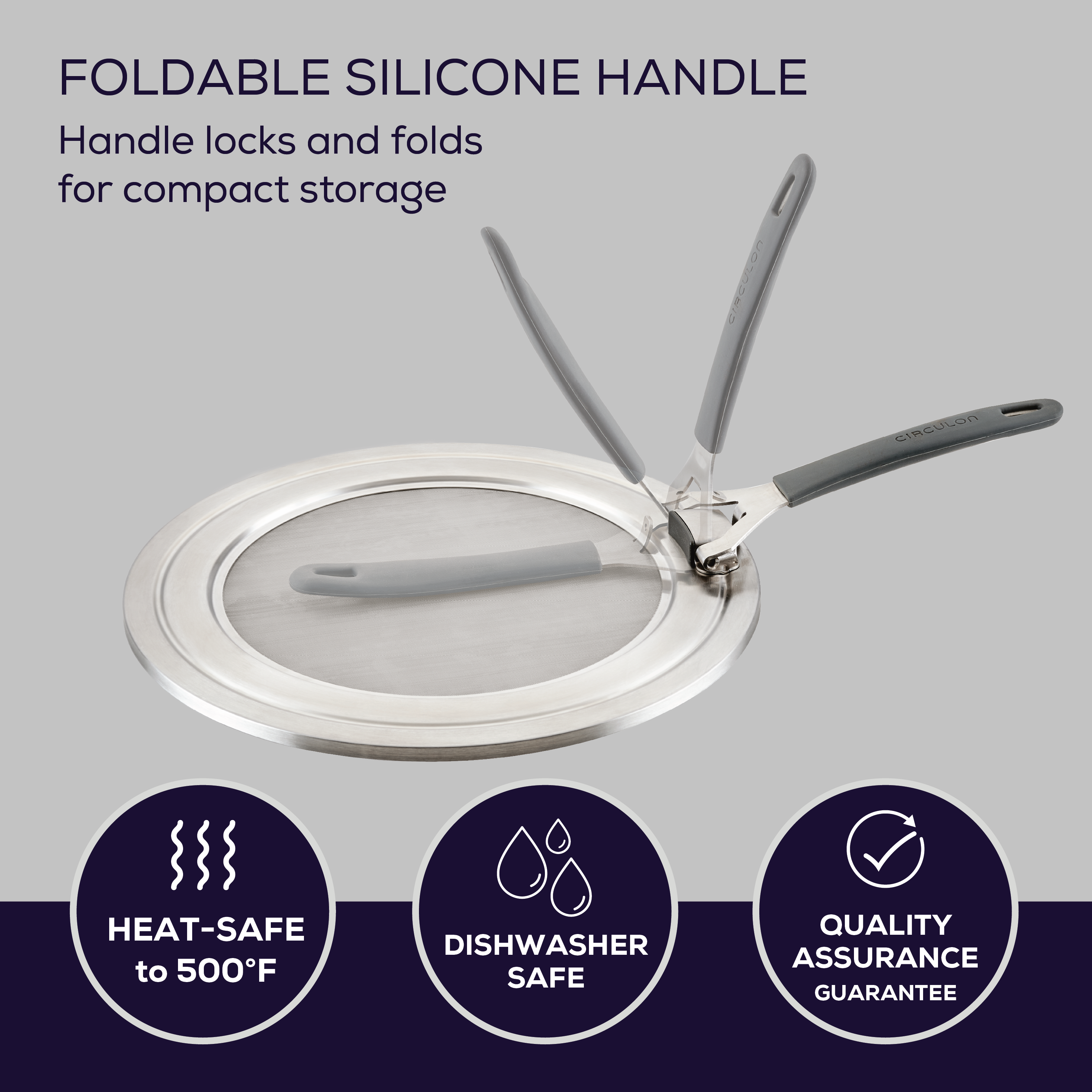 circulon-universal-stainless-steel-splatter-guard-fits-8-12-inch-pans-dishwasher image 5