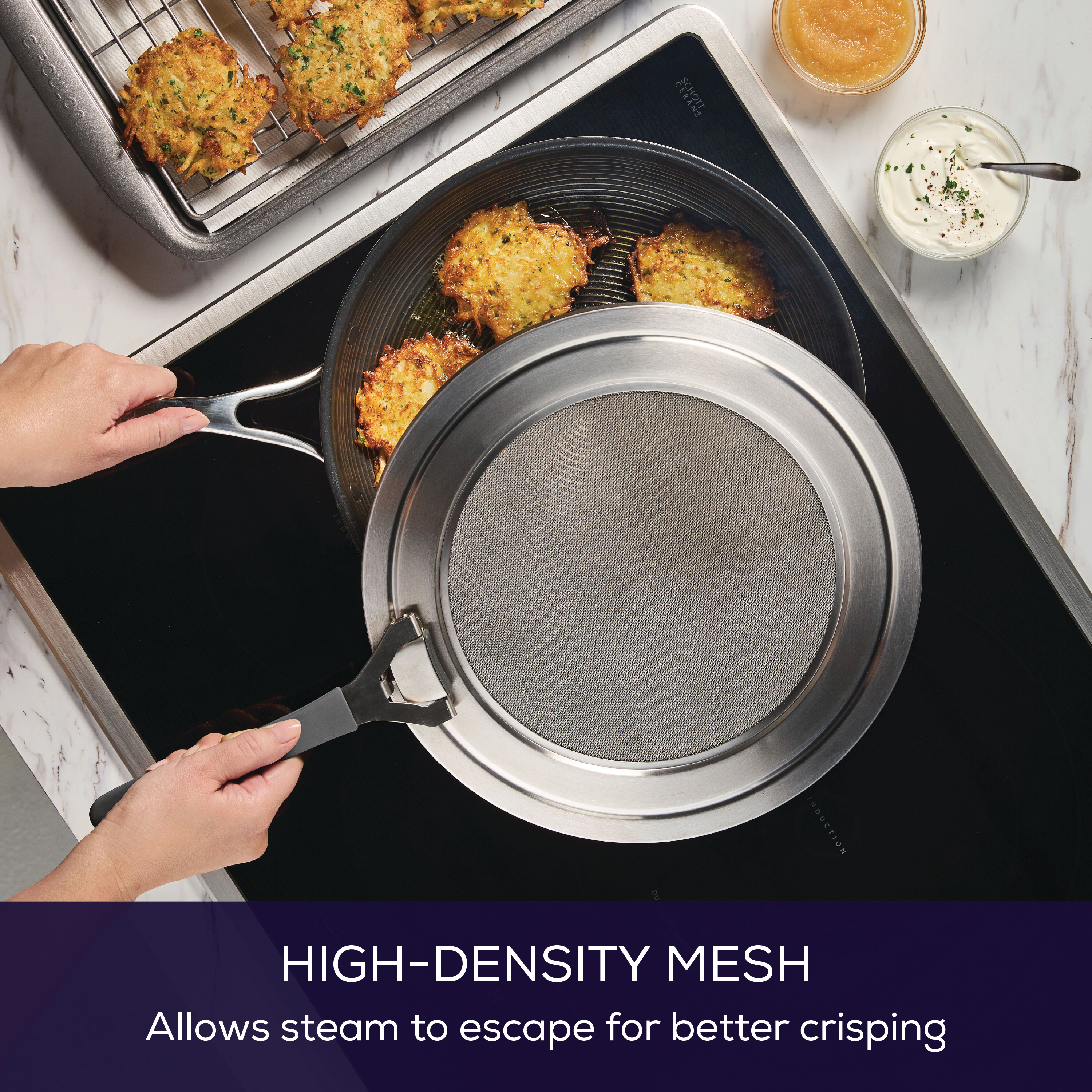 circulon-universal-stainless-steel-splatter-guard-fits-8-12-inch-pans-dishwasher image 4