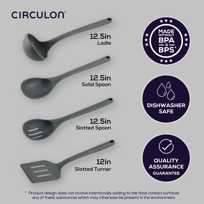 circulon-4-piece-silicone-tools-set-with-ladle-spoon-slotted-spoon-turner image 3