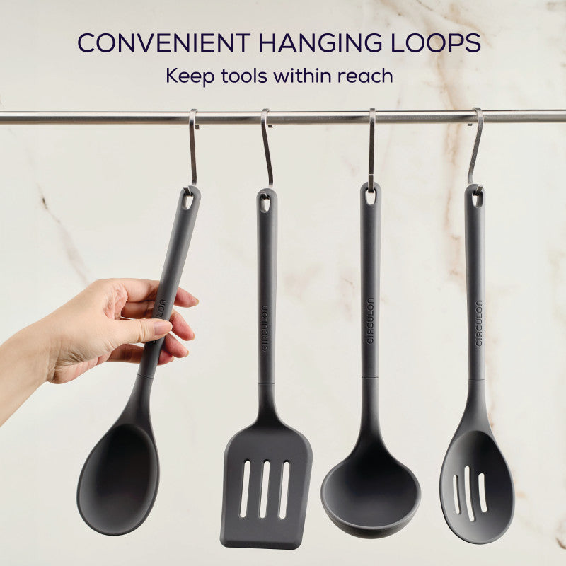 circulon-4-piece-silicone-tools-set-with-ladle-spoon-slotted-spoon-turner image 7