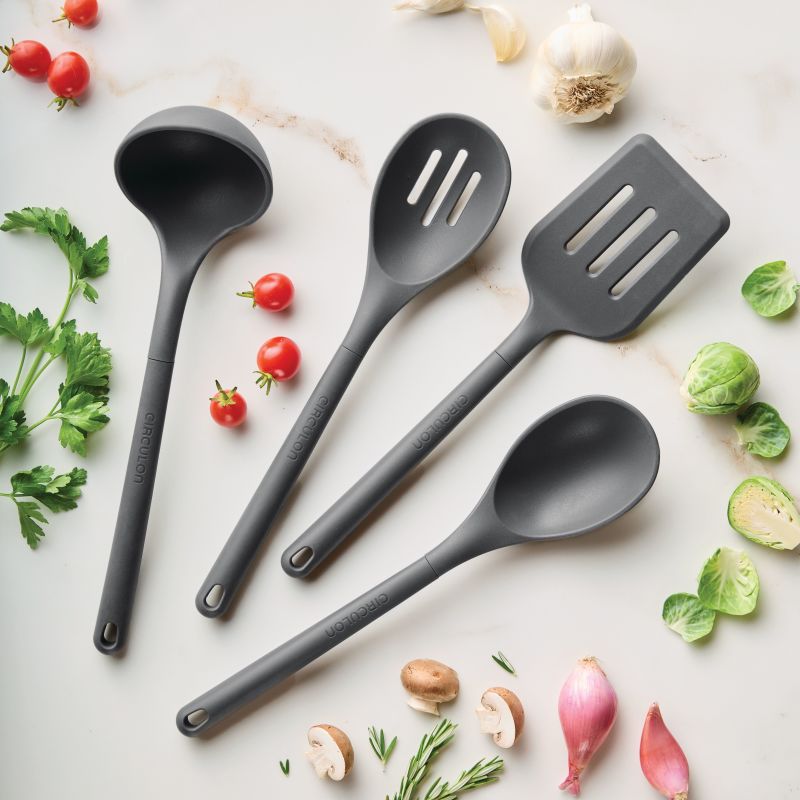 circulon-4-piece-silicone-tools-set-with-ladle-spoon-slotted-spoon-turner image 2