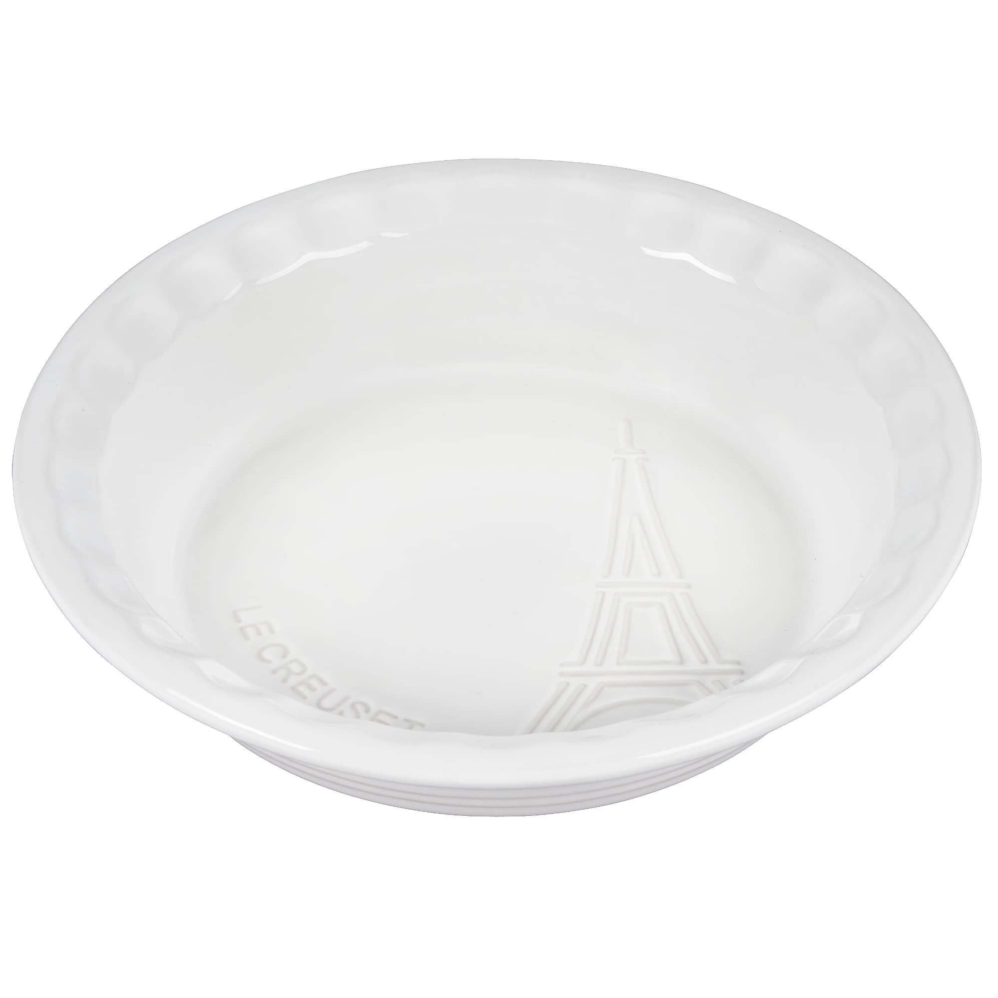 le-creuset-eiffel-tower-collection-9-stoneware-pie-dish-white image 1