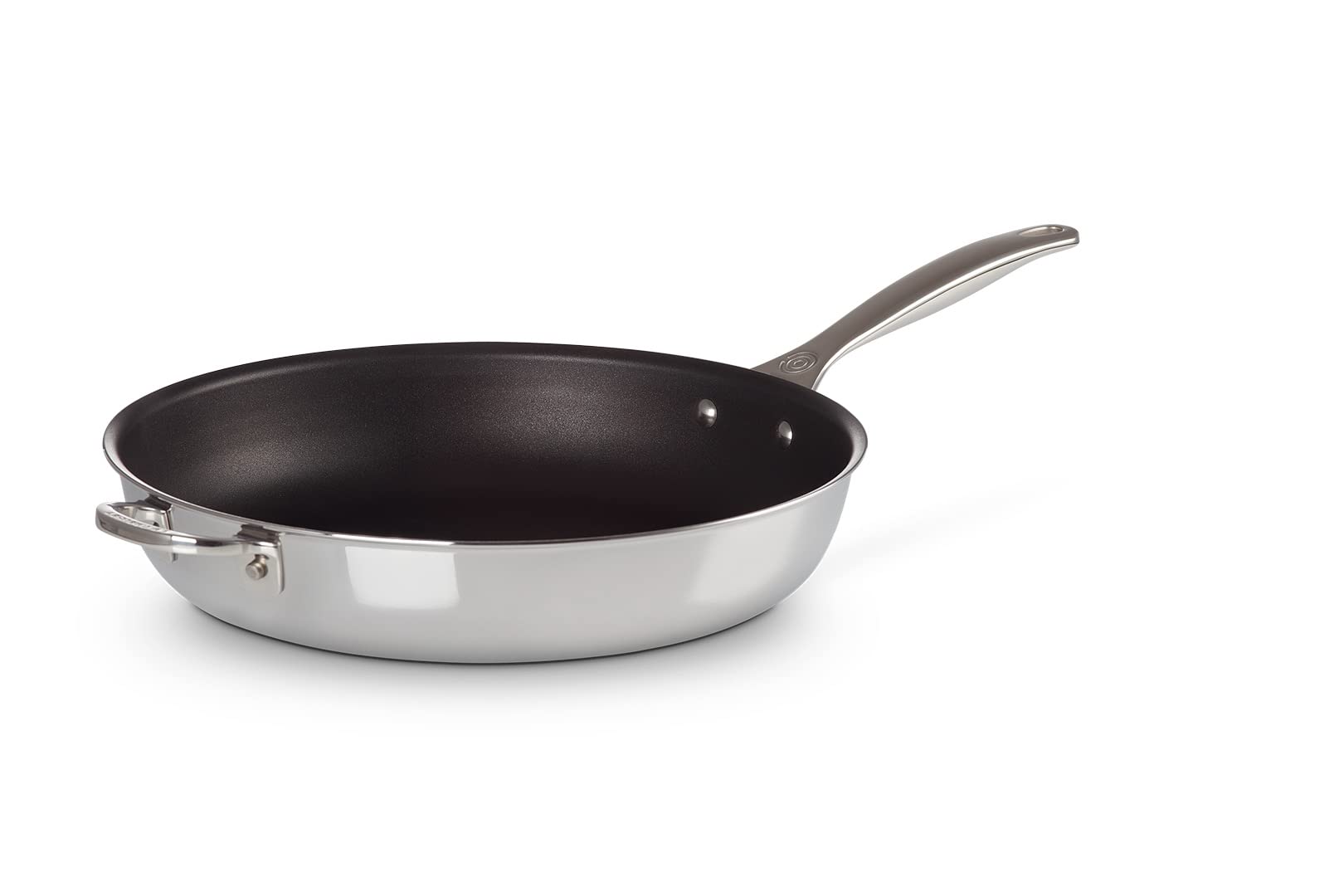 le-creuset-tri-ply-stainless-steel-nonstick-12-5-deep-fry-pan-with-helper-handle image 2