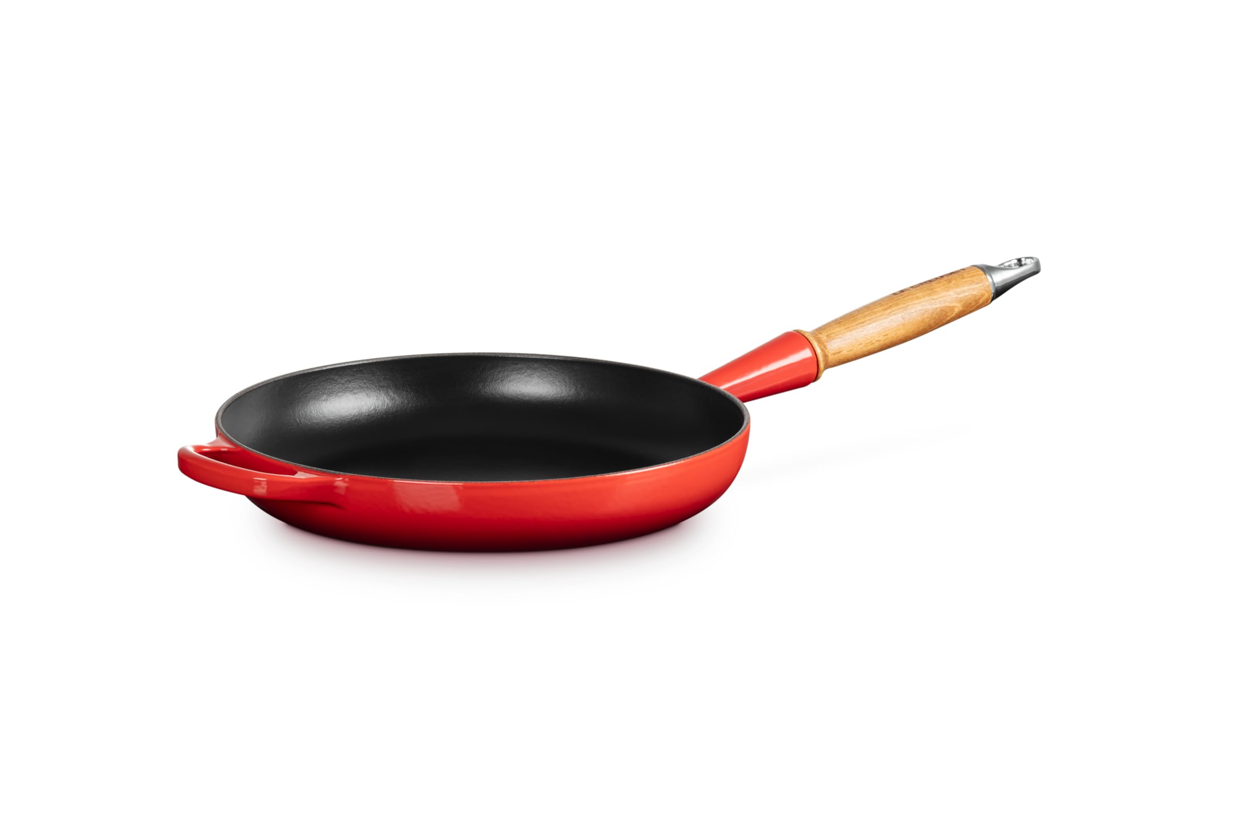 le-creuset-enameled-cast-iron-alpine-wood-handle-fry-pan-10-25-cerise image 2
