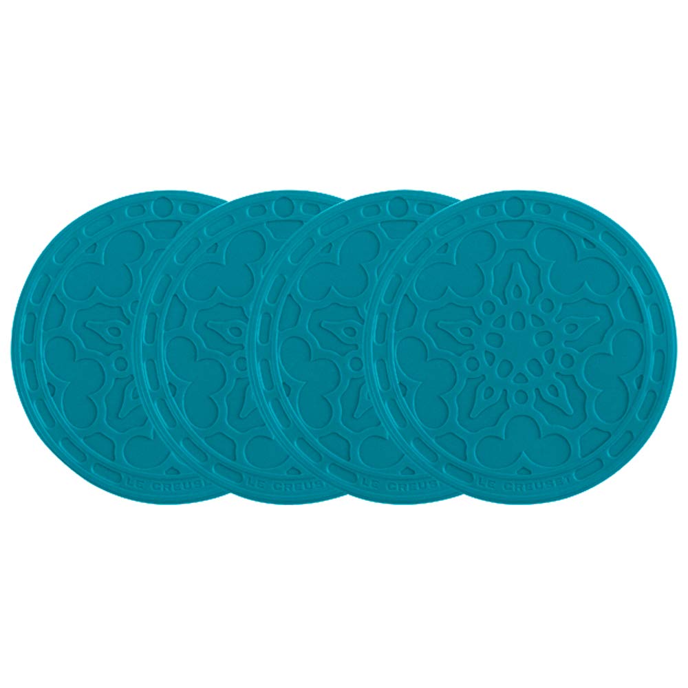 le-creuset-silicone-french-coasters-set-of-4-4-inch-white image 3