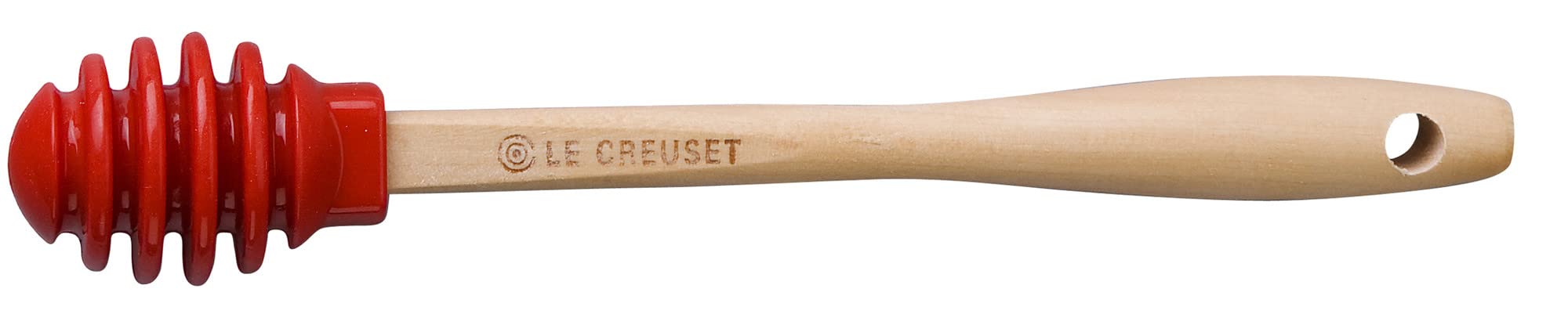 le-creuset-silicone-honey-dipper-with-wood-handle-6-5-inch-white image 4