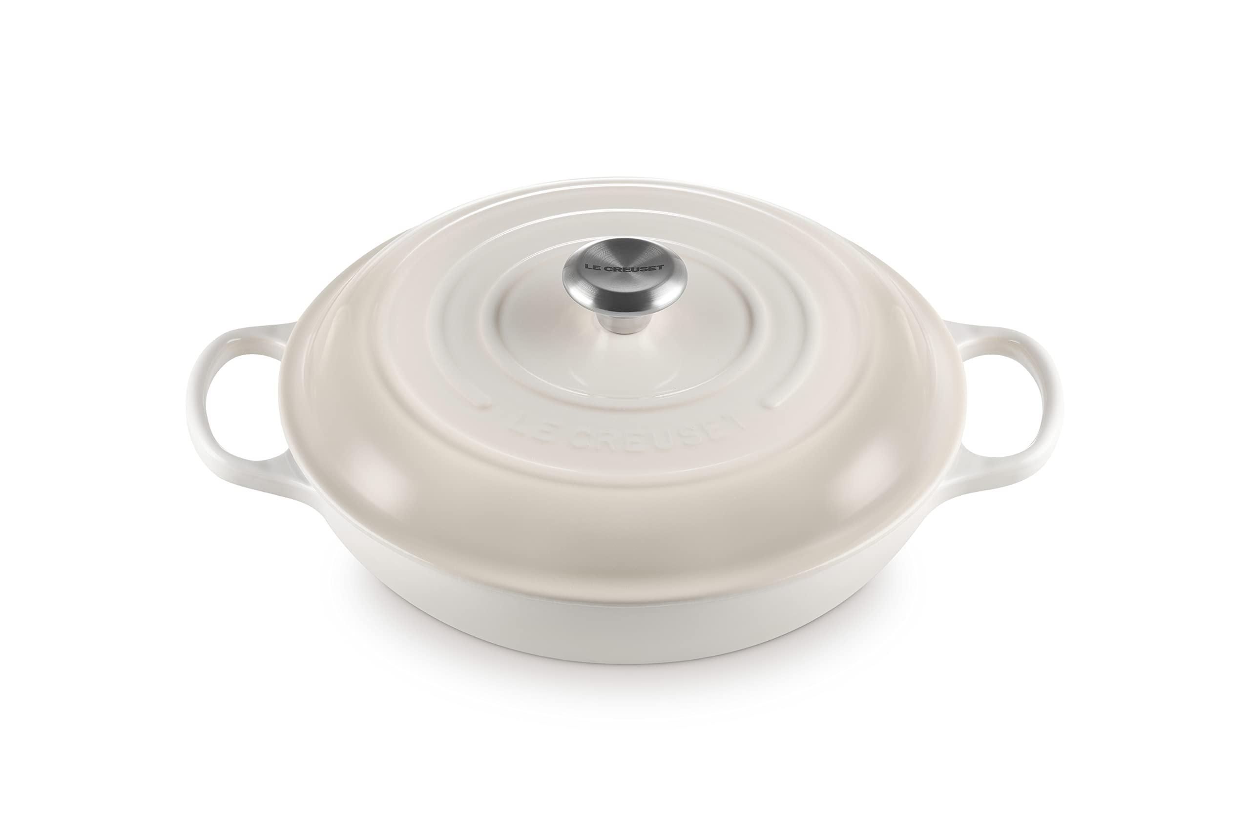 le-creuset-enameled-cast-iron-signature-braiser-3-5-qt-meringue image 1