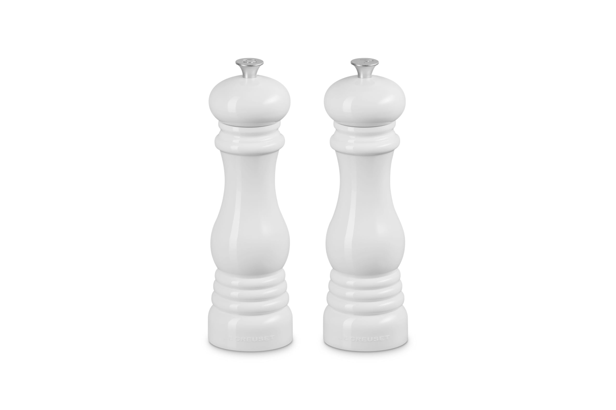 le-creuset-8-inch-salt-and-pepper-mill-set-white image 1