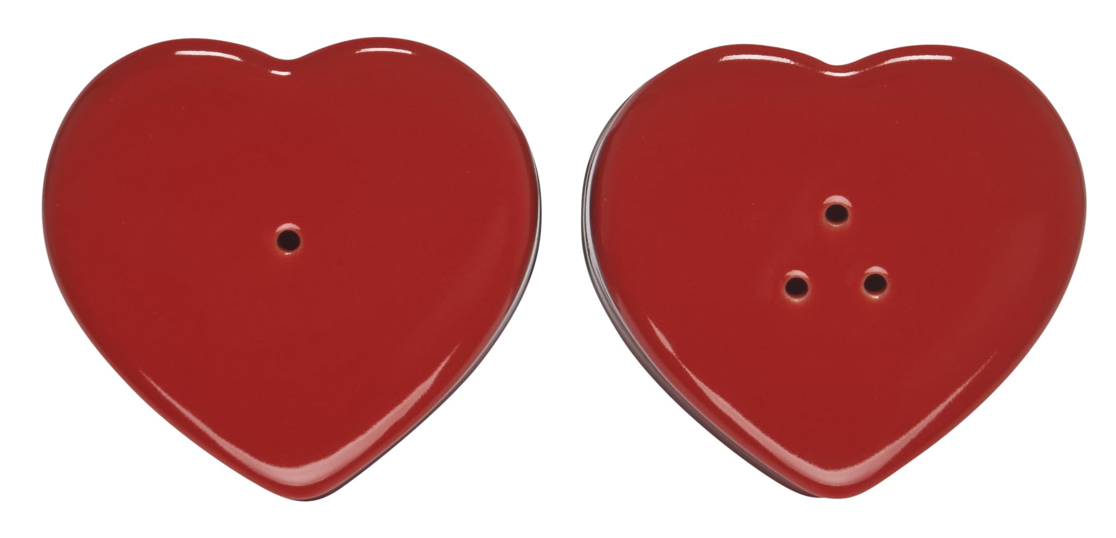 le-creuset-stoneware-heart-shaped-salt-pepper-shakers-4-oz-each-cerise image 2