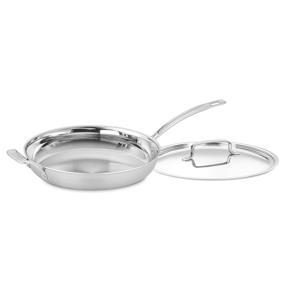 cuisinart-mcp22-30hcn-multiclad-pro-triple-ply-12-inch-skillet-with-cover-and-he image 1