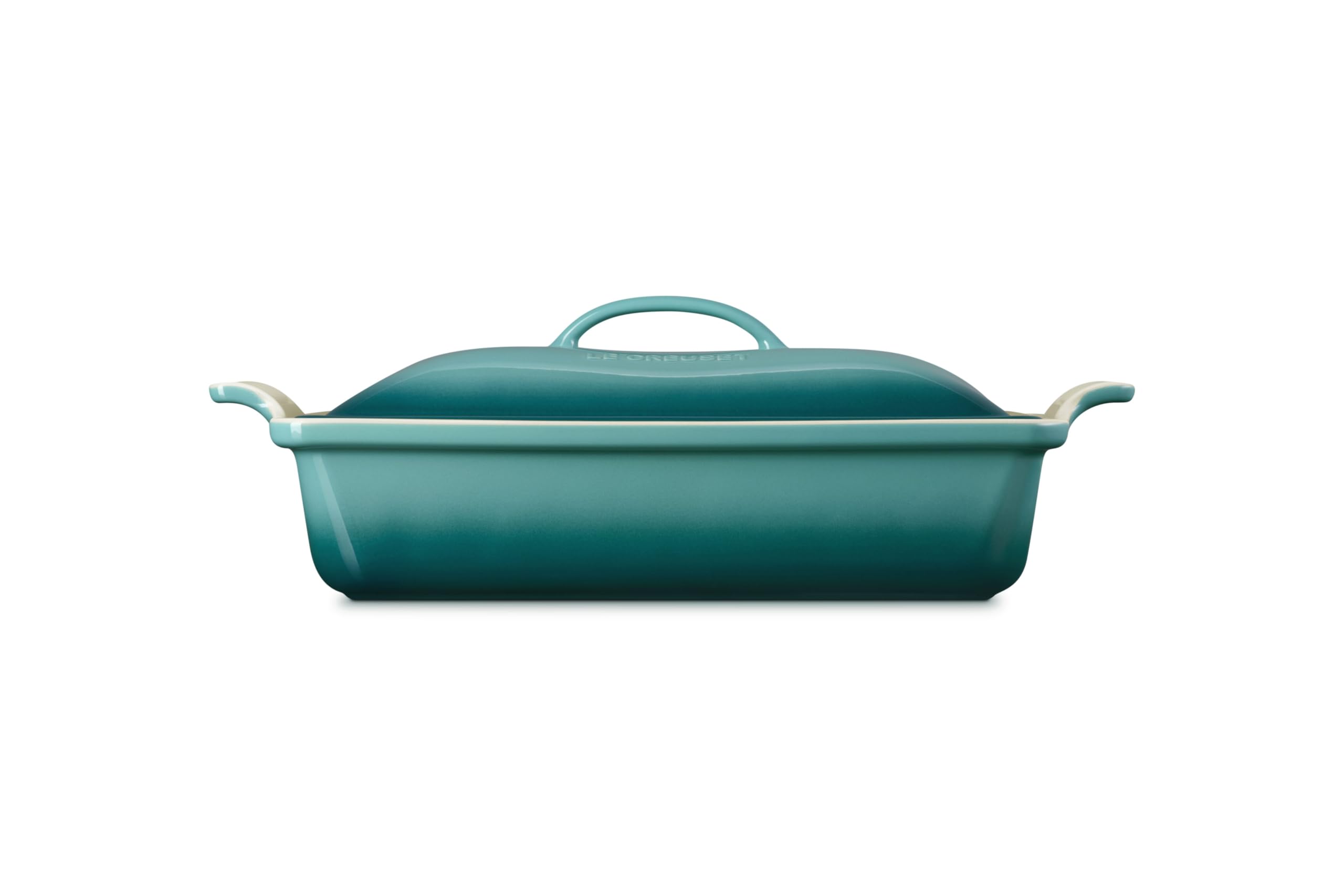 le-creuset-stoneware-heritage-covered-rectangular-casserole-4-qt-12-x-9-riviera image 2