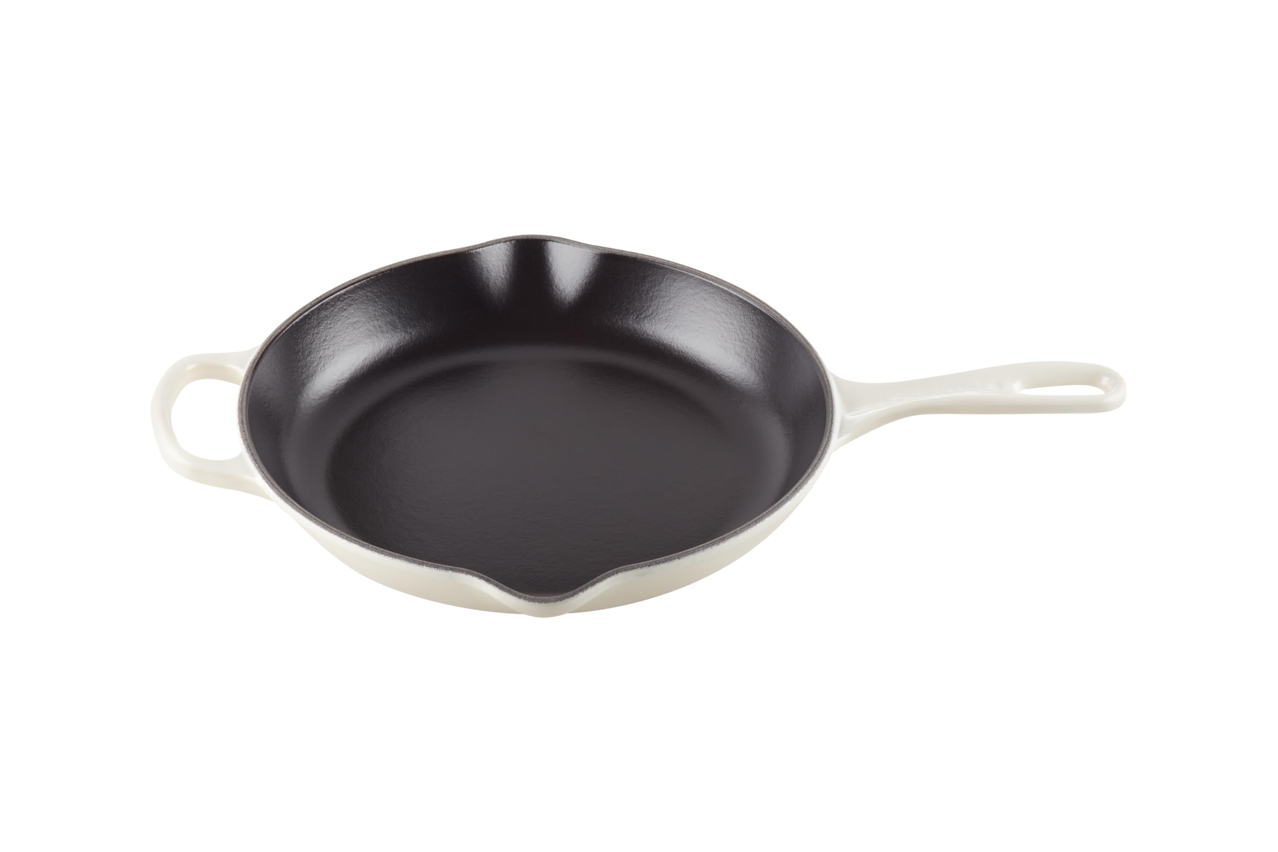 le-creuset-enameled-cast-iron-signature-iron-handle-skillet-10-25-meringue image 1