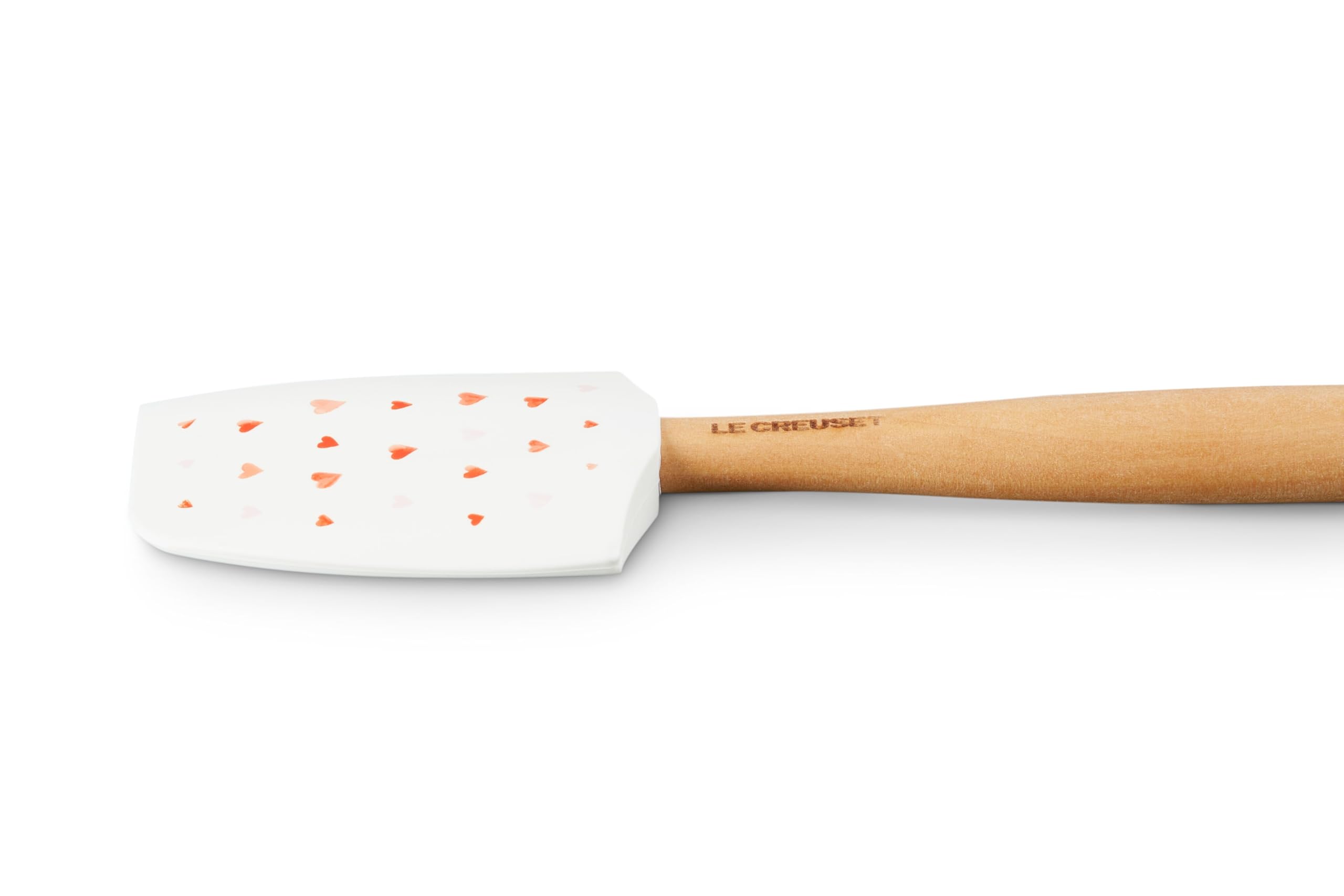 le-creuset-mon-coeur-collection-silicone-craft-medium-spatula-white-with-hearts image 2