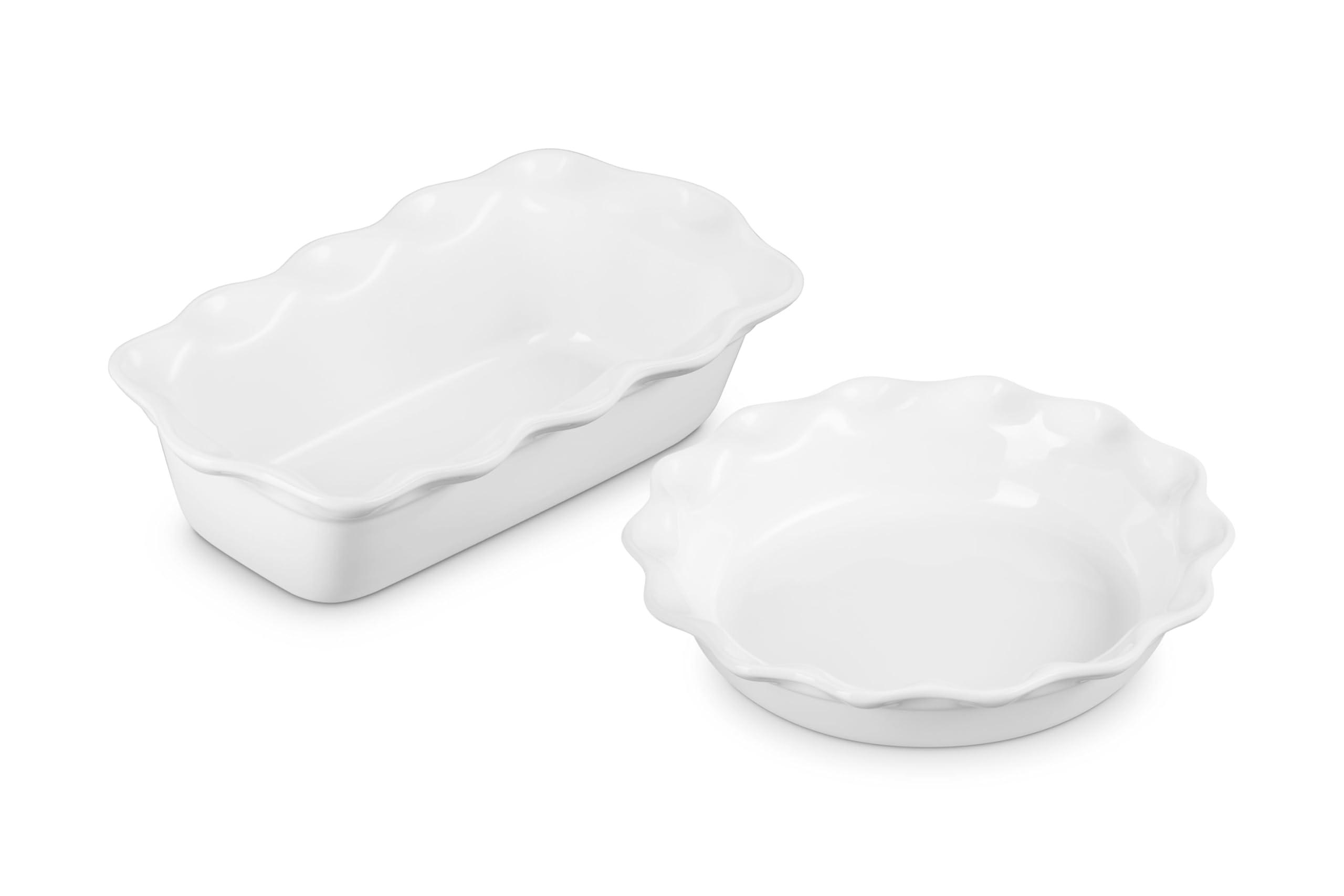 le-creuset-heritage-stoneware-bakeware-set-of-2-9-fluted-pie-dish-fluted-loaf-pa image 7