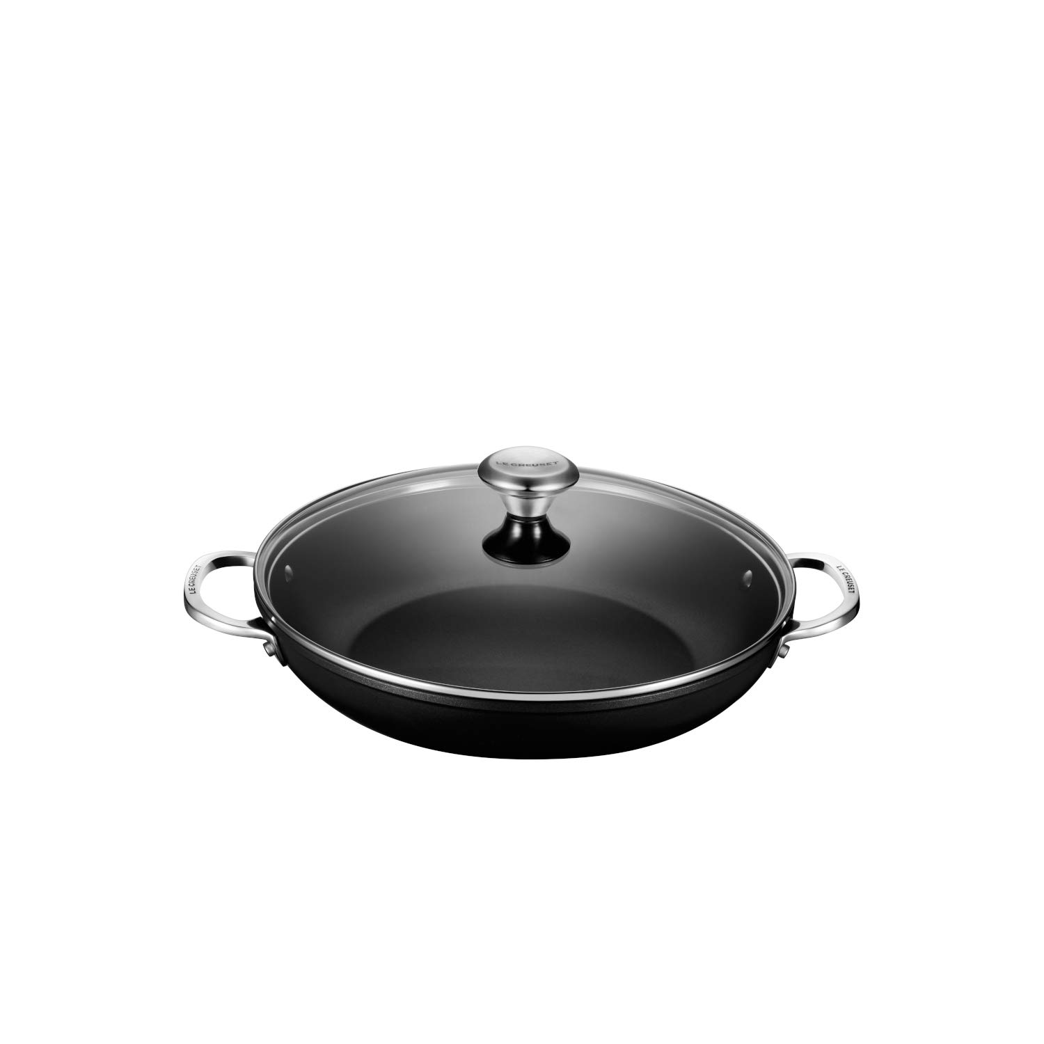 le-creuset-toughened-nonstick-pro-shallow-casserole-braiser-4-qt-with-glass-lid image 1