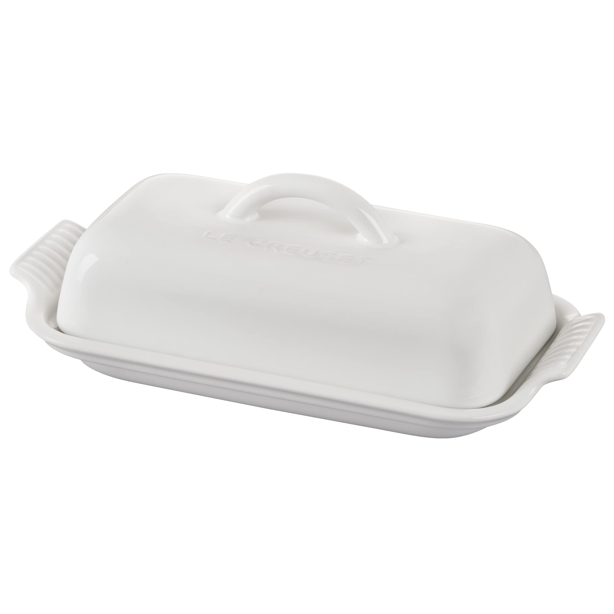 le-creuset-stoneware-heritage-butter-dish-white image 1