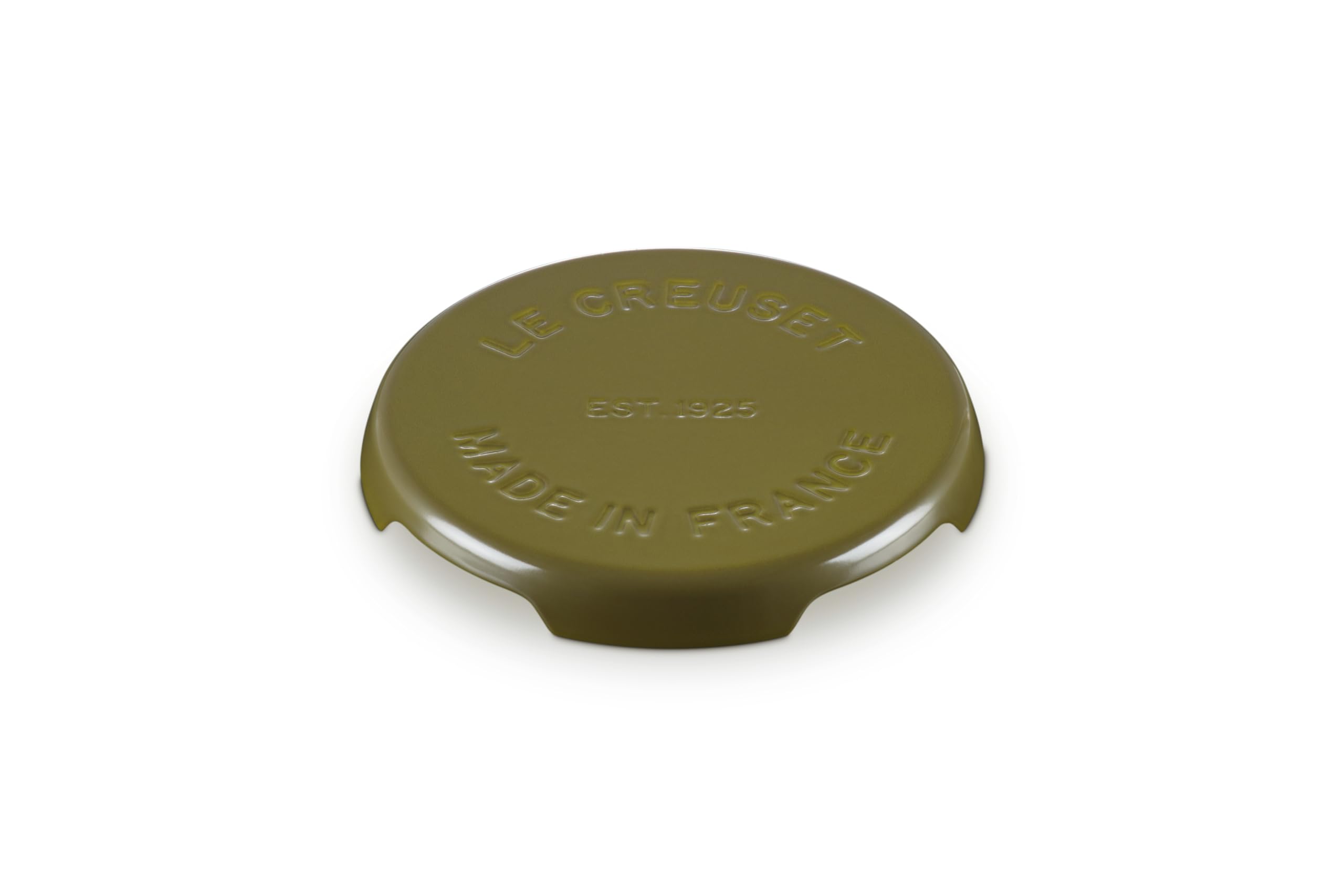 le-creuset-enameled-cast-iron-signature-trivet-9-olive image 1