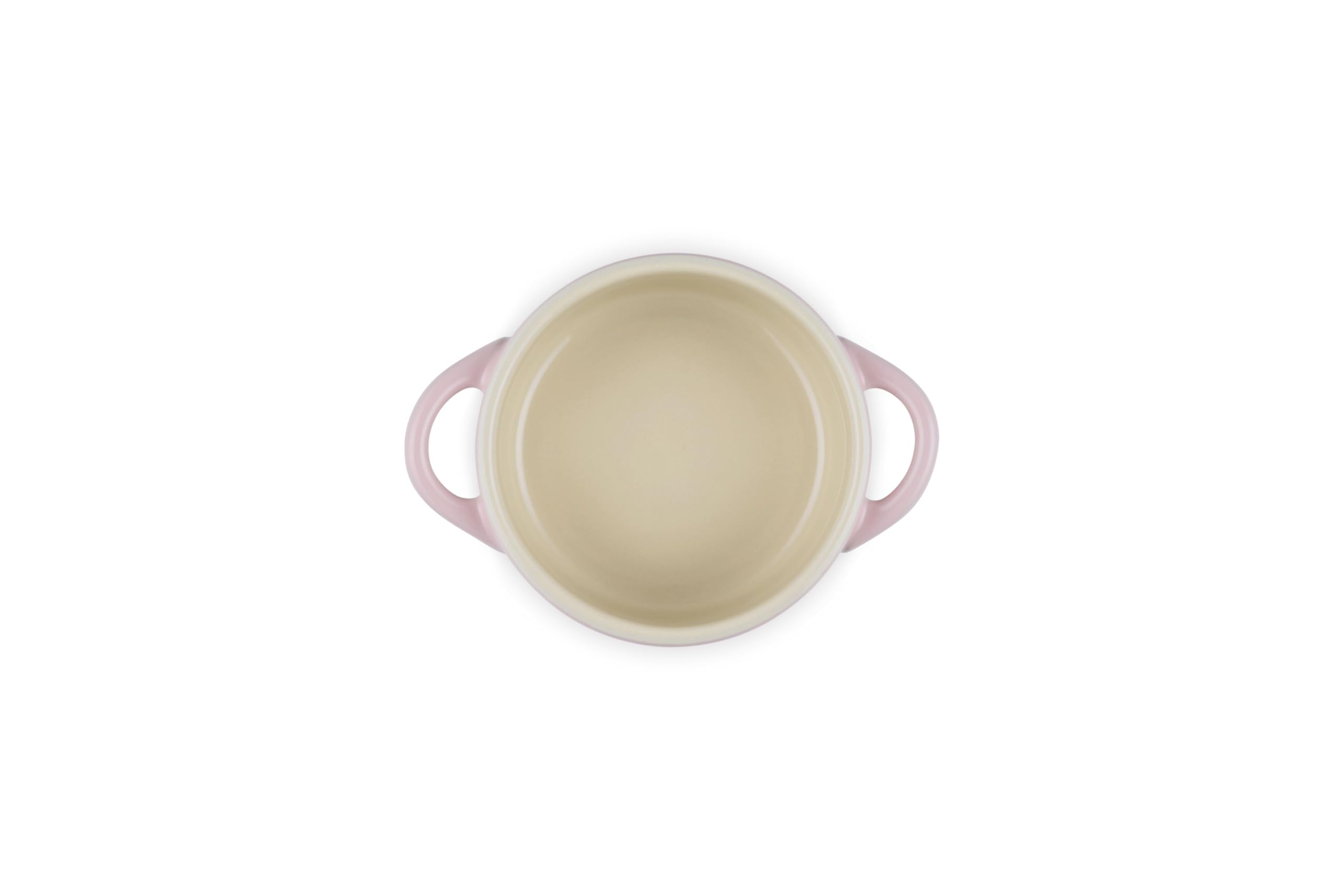 le-creuset-stoneware-mini-round-cocotte-8-oz-chiffon-pink-with-gold-heart-knob image 3