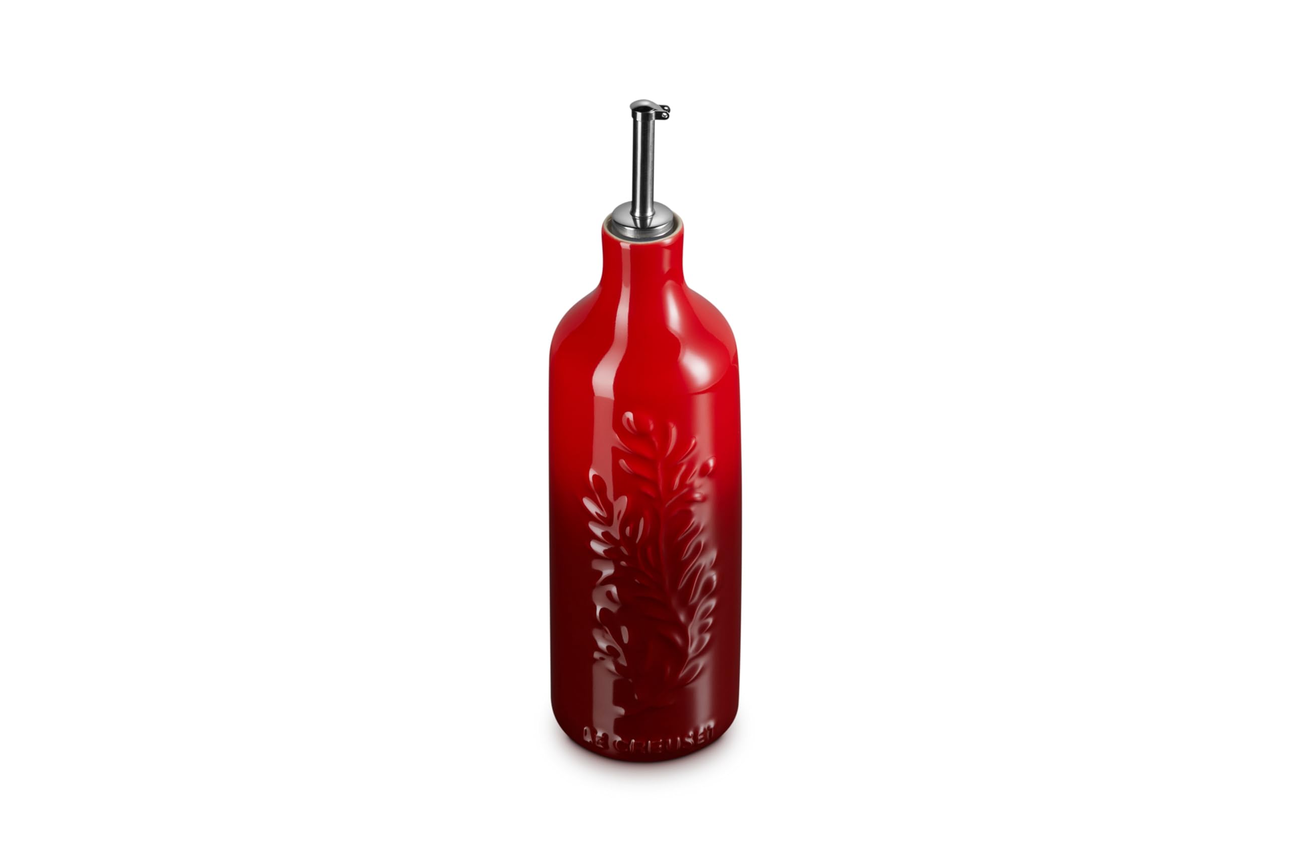 le-creuset-olive-branch-collection-stoneware-oil-cruet-20-oz-cerise image 1