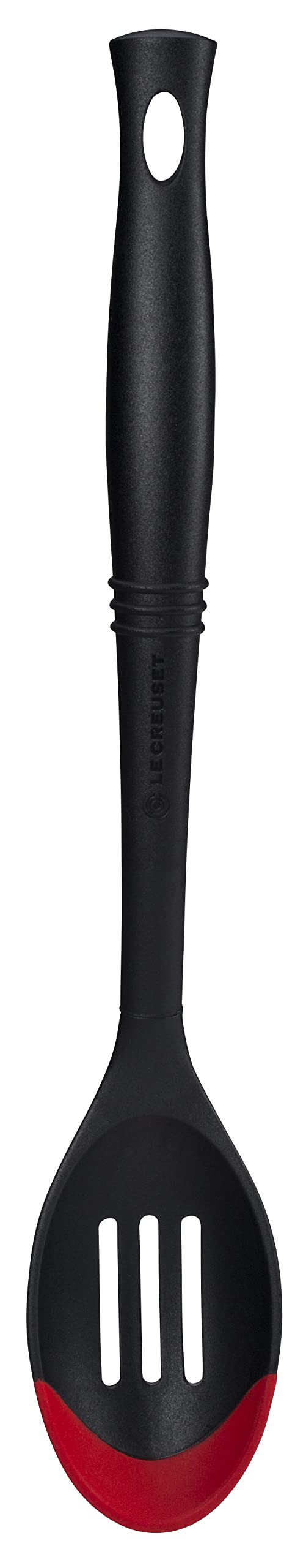 le-creuset-revolution-bi-material-slotted-spoon-13-5-inch-cerise image 1