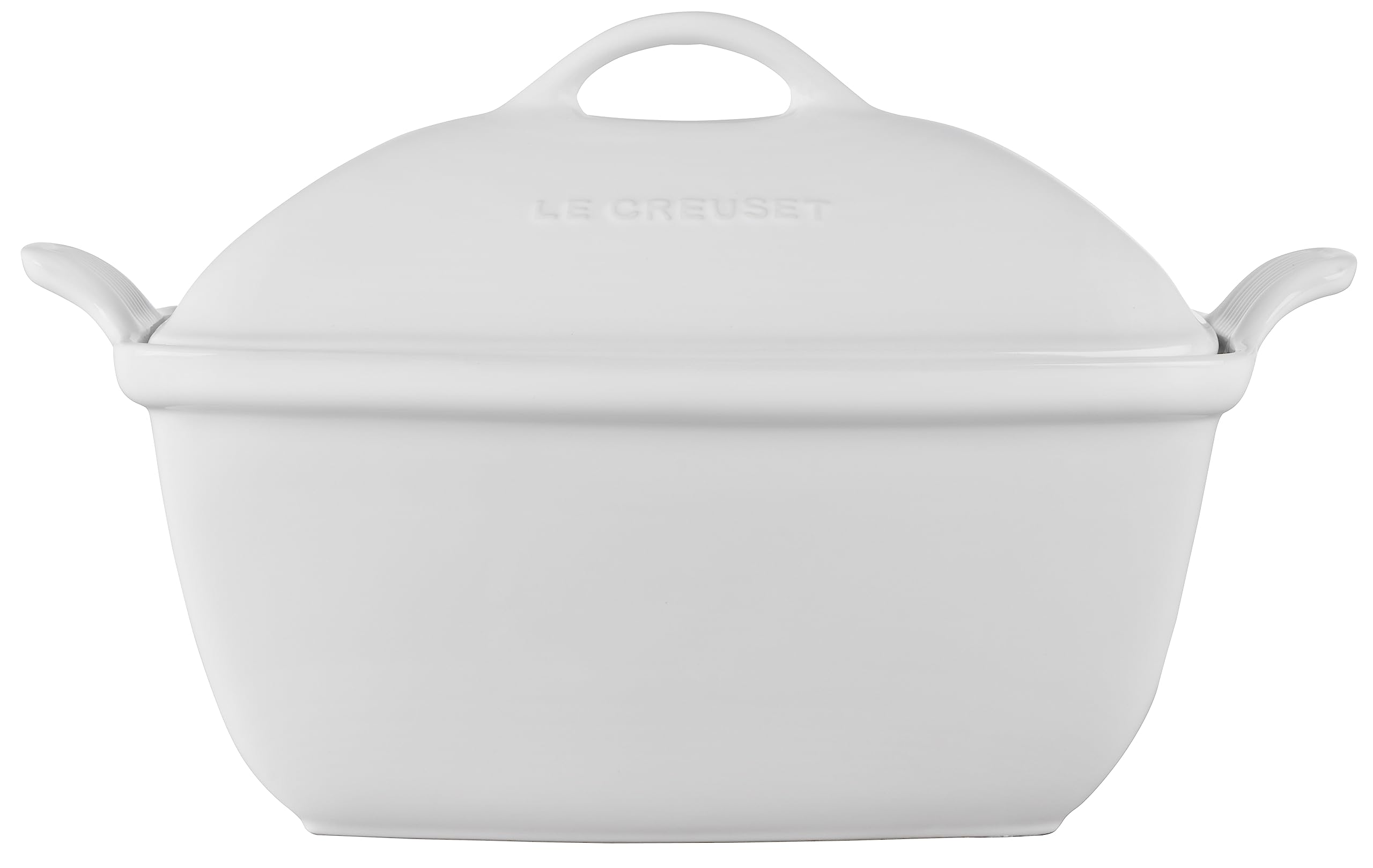le-creuset-heritage-stoneware-deep-baker-with-lid-4-5-qt-white image 2
