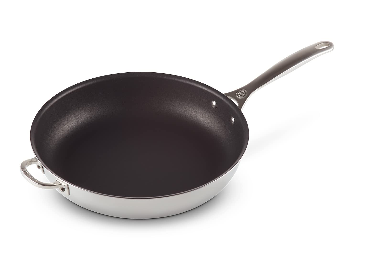 le-creuset-tri-ply-stainless-steel-nonstick-12-5-deep-fry-pan-with-helper-handle image 1