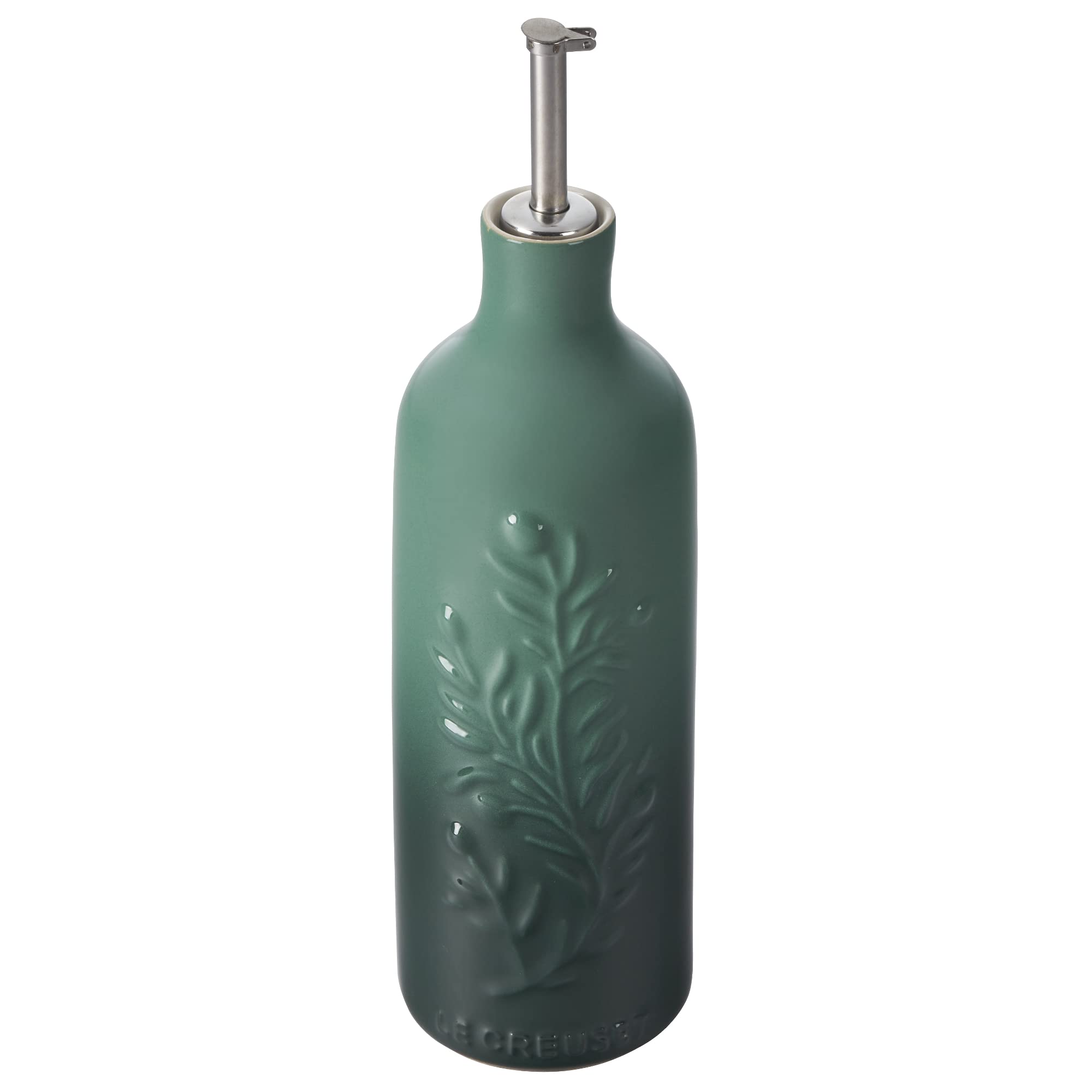 le-creuset-olive-branch-collection-stoneware-oil-cruet-9-inch-artichaut image 3
