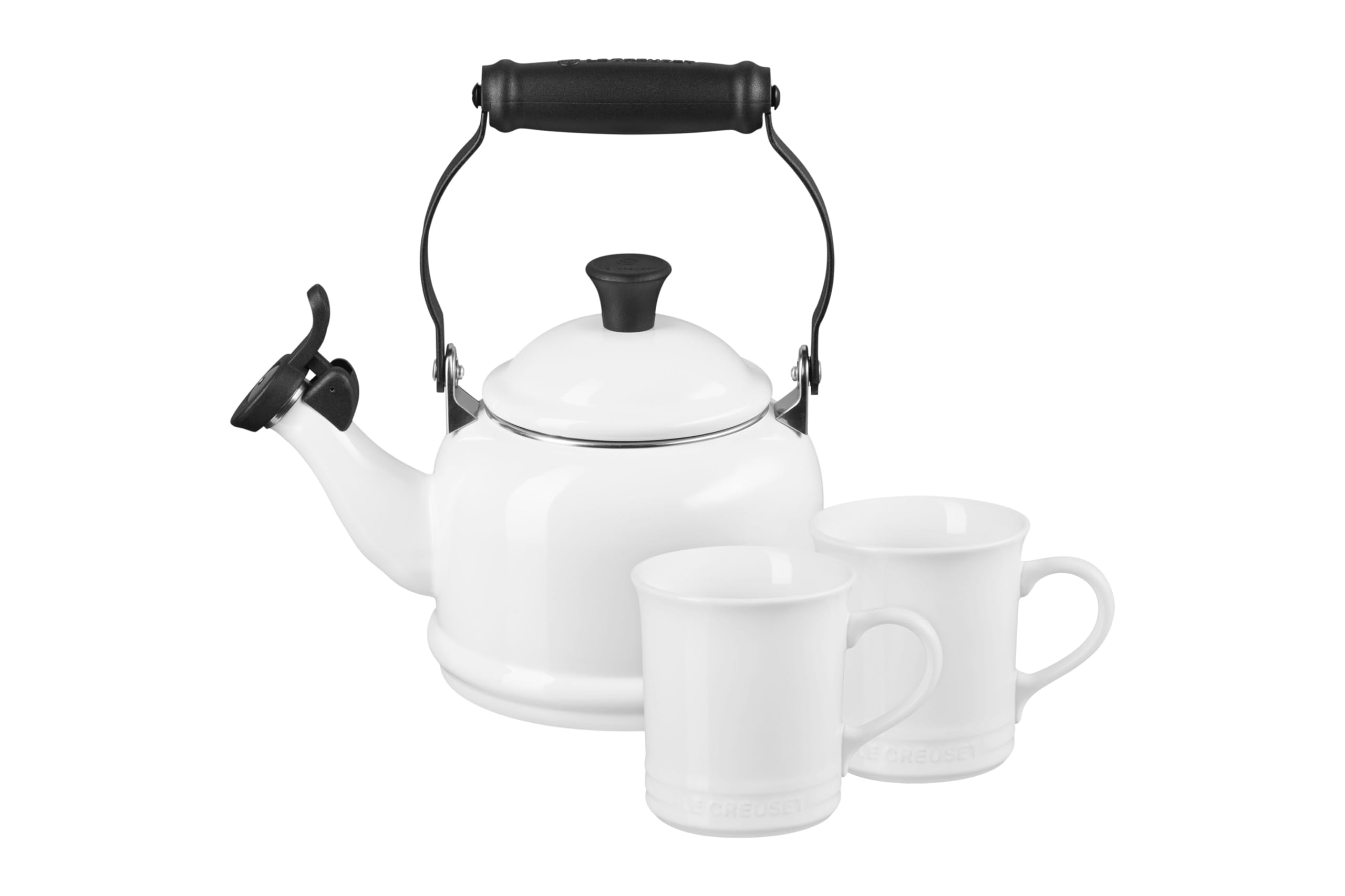 le-creuset-enamel-on-steel-demi-kettle-stoneware-mug-set-1-25-qt-white image 1