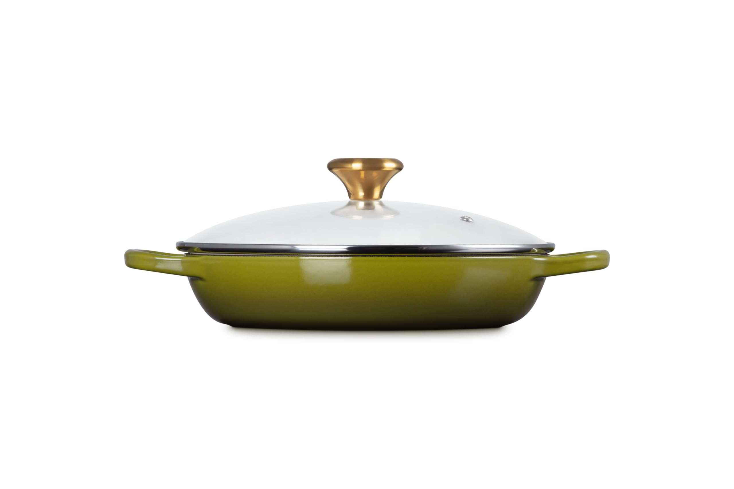 le-creuset-signature-round-braiser-with-glass-lid-and-gold-knob-2-25-qt-olive image 4