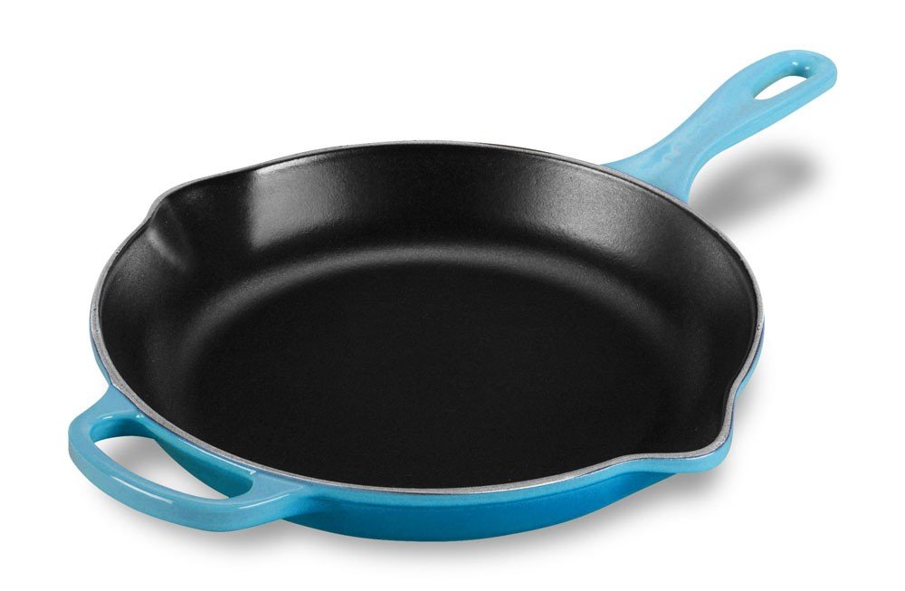 le-creuset-signature-iron-handle-skillet-10-25-inch-enameled-cast-iron-caribbean image 7