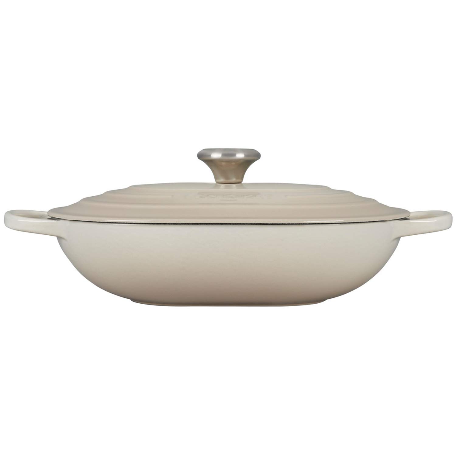 le-creuset-enameled-cast-iron-signature-oval-casserole-with-lid-3-75-qt-meringue image 2