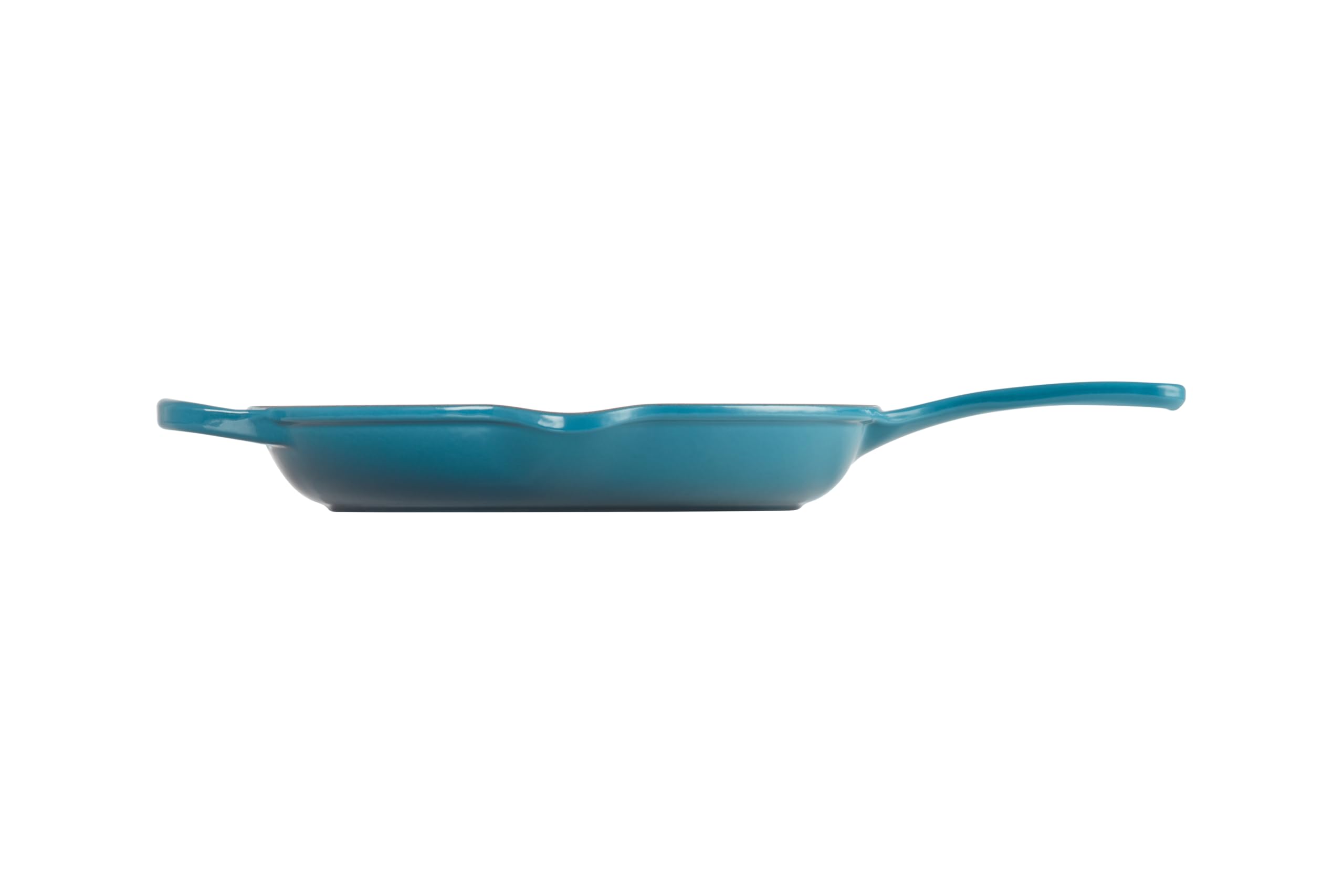 le-creuset-enameled-cast-iron-signature-iron-handle-skillet-10-25-deep-teal image 4